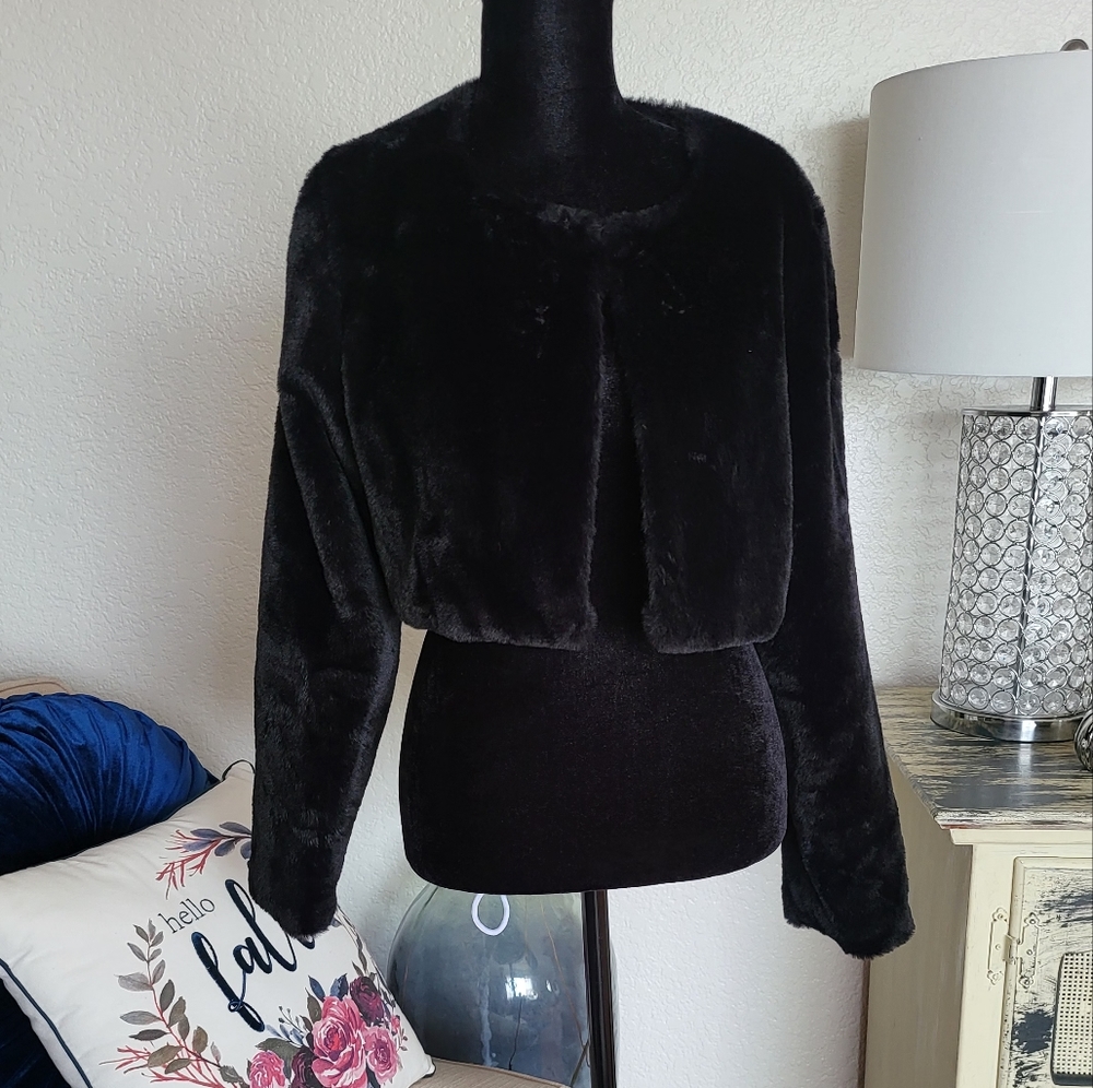 Black faux fur